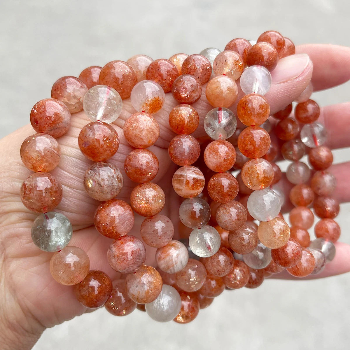 JD 5A Genuine Natural Golden Sunstone Arusha Bead Bracelet for Women Fashion Charm Beautiful Stretch Bangles Couple Jewelry Gift