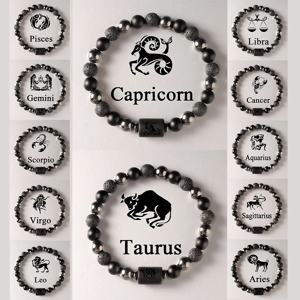 JD Zodiac Sign Bracelets Homme 12 Constellation Bangles Men Gemini Virgo Leo Libra Bracelet Women Friendship Gift Bracelets