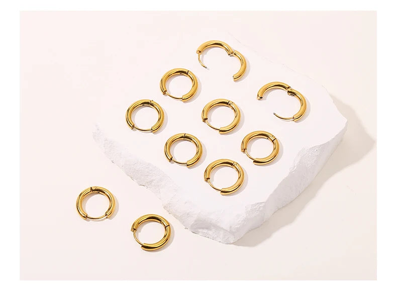 JD Natural Stone Dangle Earrings Varied DIY Design for Women Stainless Steel Hoop Earrings Crystal Pendant Jewelry Accessory