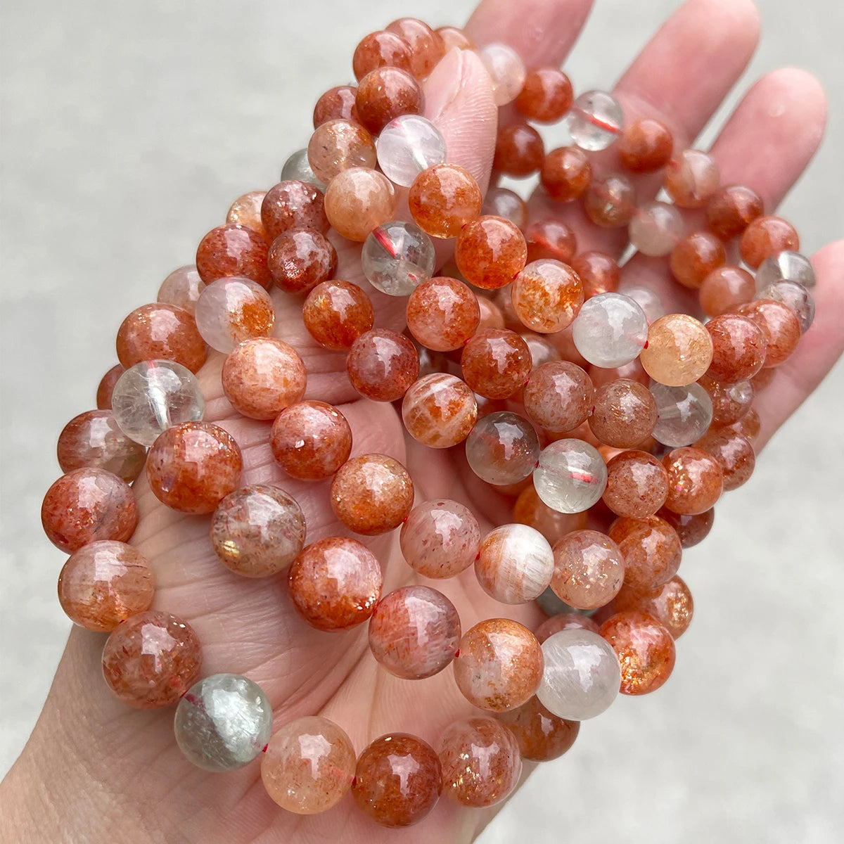 JD 5A Genuine Natural Golden Sunstone Arusha Bead Bracelet for Women Fashion Charm Beautiful Stretch Bangles Couple Jewelry Gift