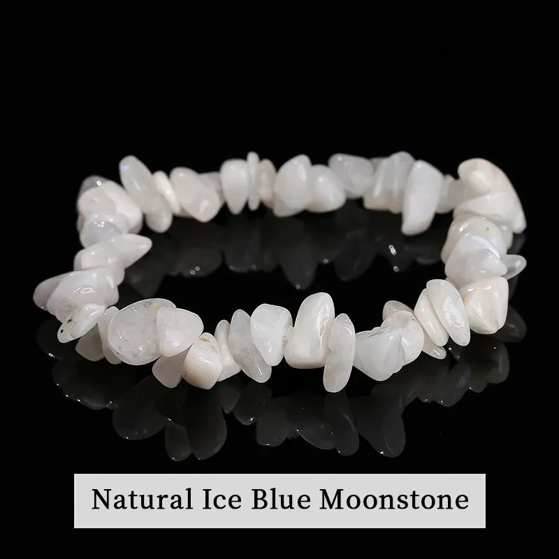 JD Natural Crystal Stone Seven Chakra Irregular Energy Bracelet Women Men Healing Amethyst Fluorite Chip Strand Bracelet Gift