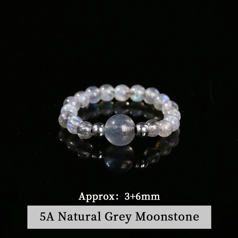 JD Natural Stone Small Bead Crystal Rings for Women Trendy Bohe Handmade Stretch Rings Reiki Healing Party Gifts Couple Jewelry