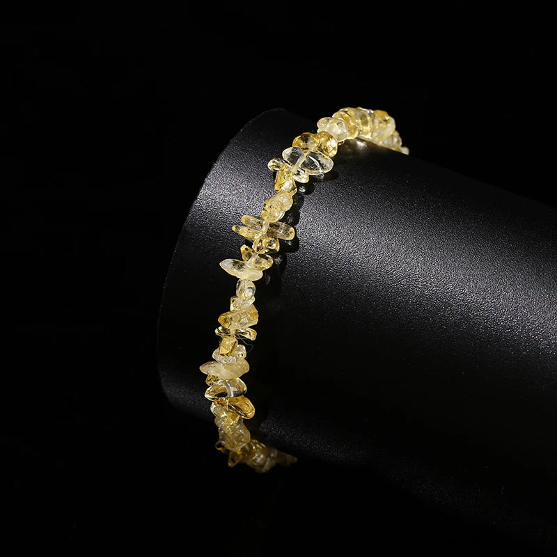 JD Natural Citrines Gravel Stone Irregualr Chip Chakra Bracelet Women Fashion Jewelry Reiki Healing Adjustable Birthday Gifts