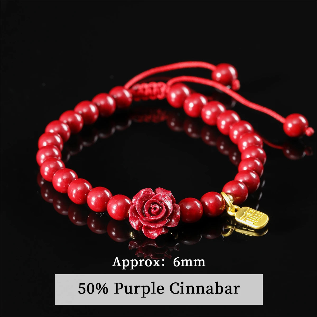 JD Natural Stone 50% Real Cinnabar Bead Braided Bracelet Women Charm Adjustable Yoga Healing Balance Bracelets Jewelry Female