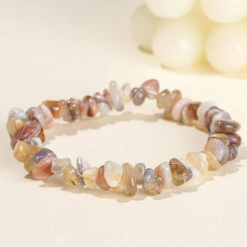 JD Natural Crystal Stone Seven Chakra Irregular Energy Bracelet Women Men Healing Amethyst Fluorite Chip Strand Bracelet Gift