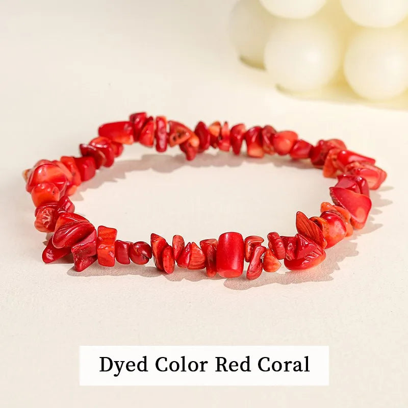 JD Natural Crystal Stone Seven Chakra Irregular Energy Bracelet Women Men Healing Amethyst Fluorite Chip Strand Bracelet Gift