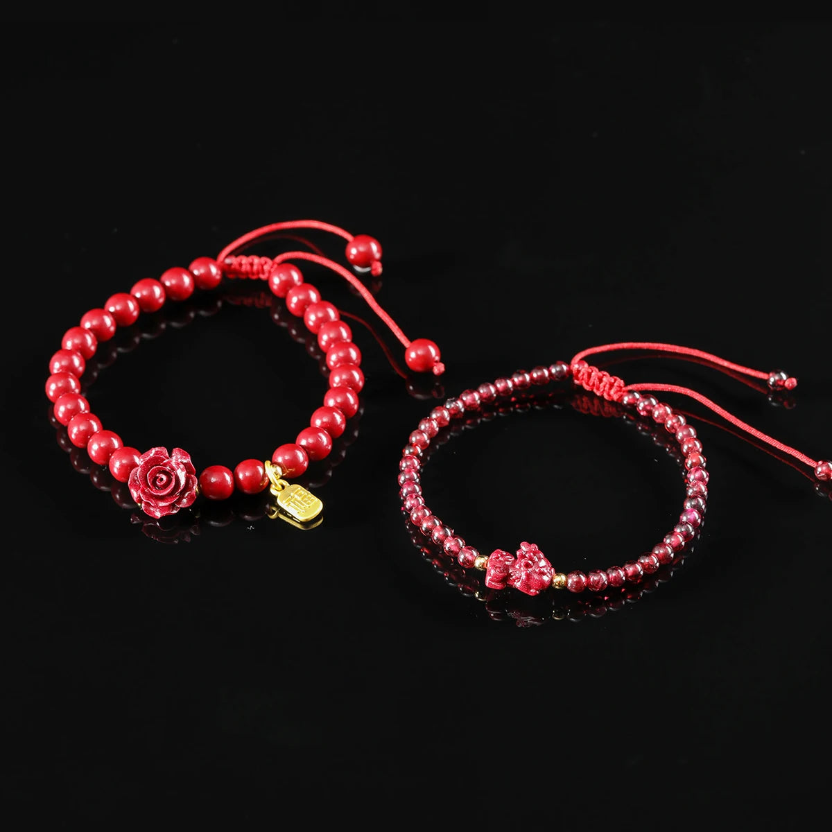 JD Natural Stone 50% Real Cinnabar Bead Braided Bracelet Women Charm Adjustable Yoga Healing Balance Bracelets Jewelry Female