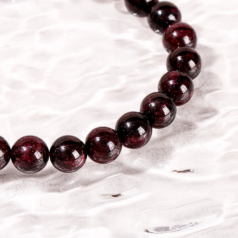 JD 1A Natural Garnet Stone Wine Red Beaded Bracelet Men Women Yoga Healing Balance Bracelets Jewelry Couple Valentine's Day Gift