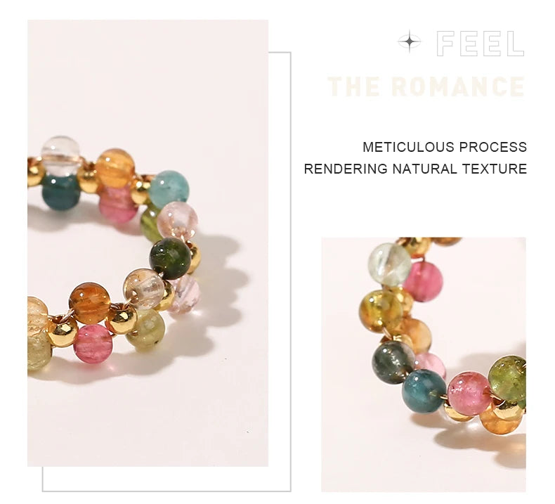 JD Natural Stone Crystal Bead Woven Rings Women Fashion Chic Handmade Adjustable Reiki Yoga Energy Rings Party Jewerly Gifts