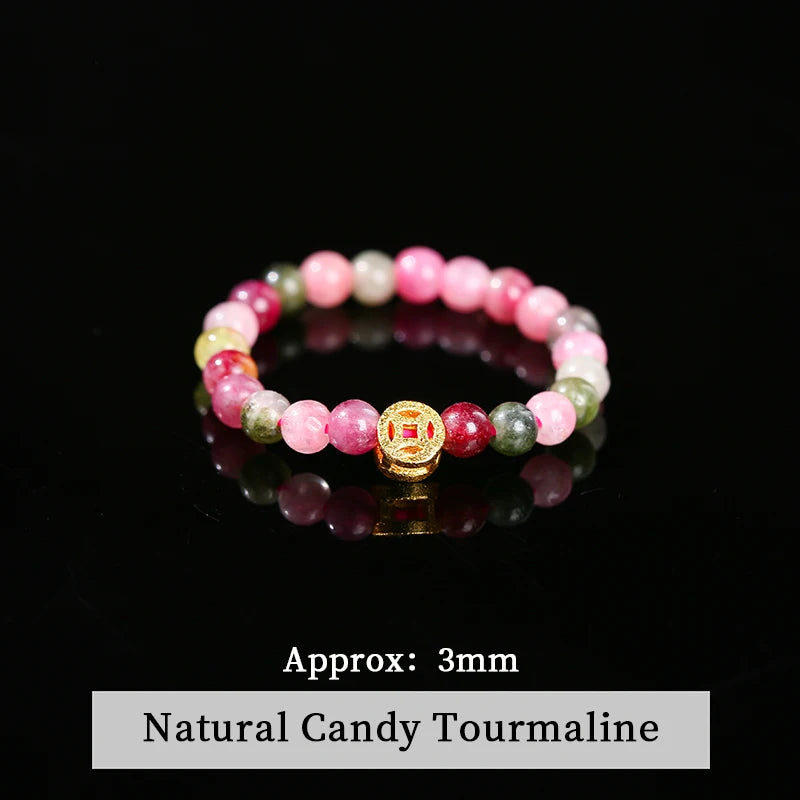 JD Natural Stone Small Bead Crystal Rings for Women Trendy Bohe Handmade Stretch Rings Reiki Healing Party Gifts Couple Jewelry