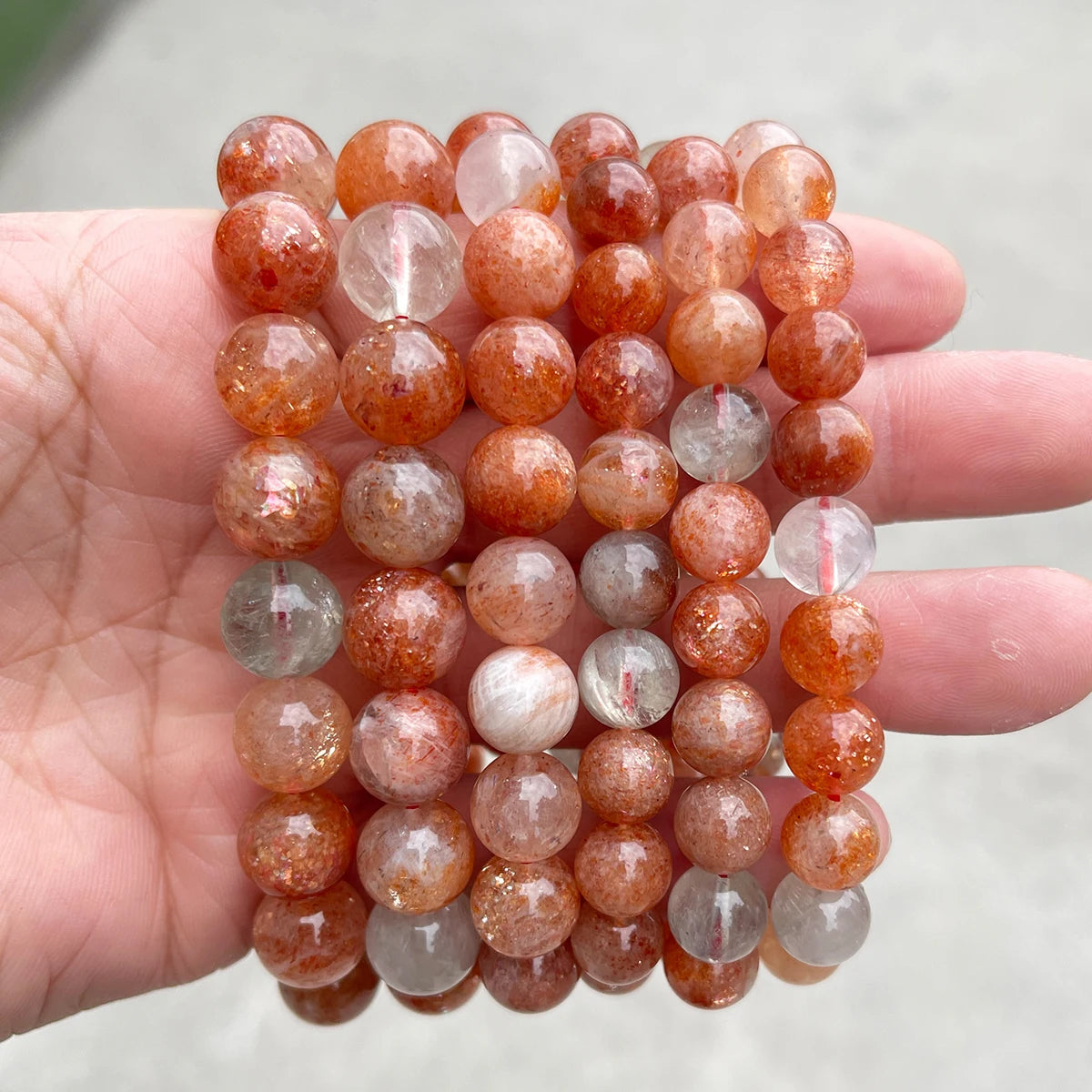 JD 5A Genuine Natural Golden Sunstone Arusha Bead Bracelet for Women Fashion Charm Beautiful Stretch Bangles Couple Jewelry Gift