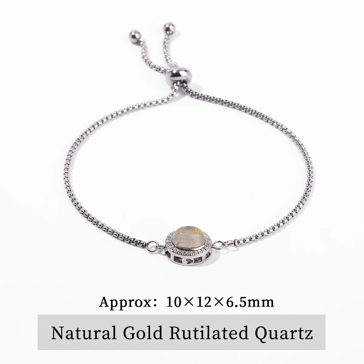 JD Natural Blue Moonstone Inlaid Stainless Steel Chain Bracelets Women Fashion Handmade Adjustable Healing Bangles Couple Gifts