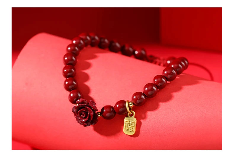 JD Natural Stone 50% Real Cinnabar Bead Braided Bracelet Women Charm Adjustable Yoga Healing Balance Bracelets Jewelry Female