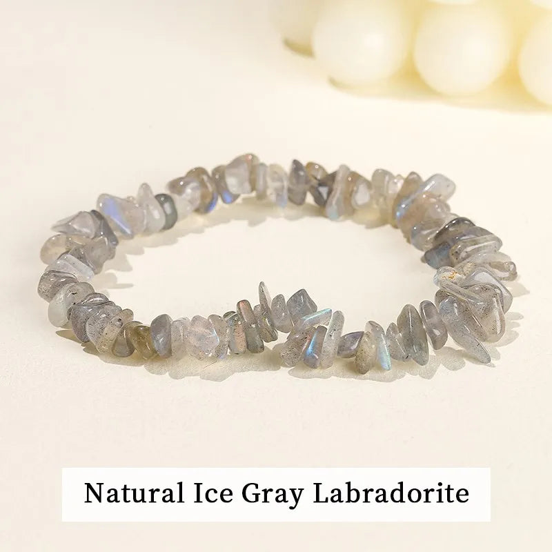 JD Natural Crystal Stone Seven Chakra Irregular Energy Bracelet Women Men Healing Amethyst Fluorite Chip Strand Bracelet Gift