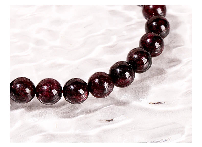 JD 1A Natural Garnet Stone Wine Red Beaded Bracelet Men Women Yoga Healing Balance Bracelets Jewelry Couple Valentine's Day Gift