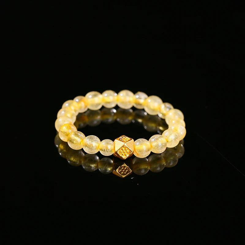 JD Natural Stone Small Bead Crystal Rings for Women Trendy Bohe Handmade Stretch Rings Reiki Healing Party Gifts Couple Jewelry