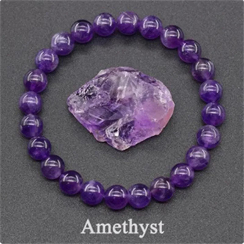 JD Amethyst Bracelet Made of Real Natural Stone Beads Body-Purifying Geniune Amethyst Natural Crystal Bracelet for Women Pulsera