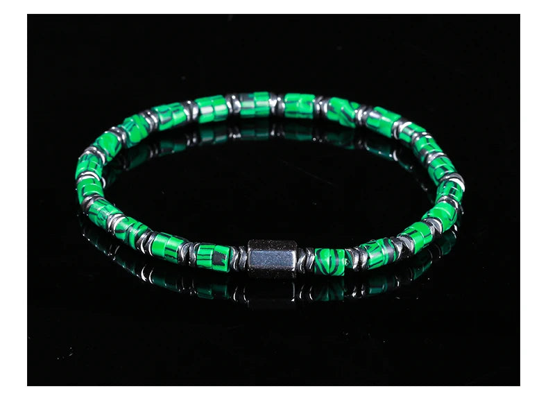 JD Natural Yellow Tiger Eye Hematite Stone Cylindrical Bead Bracelets For Women Men Health Protection Yoga Energy Soul Jewelry