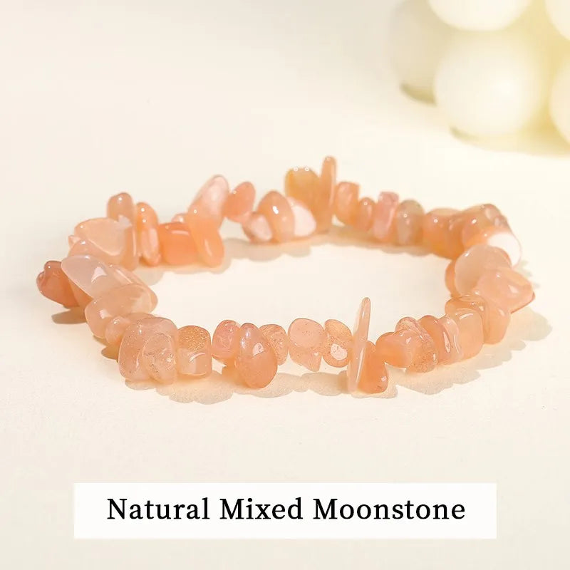 JD Natural Crystal Stone Seven Chakra Irregular Energy Bracelet Women Men Healing Amethyst Fluorite Chip Strand Bracelet Gift