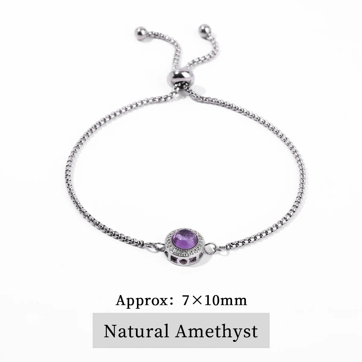JD Natural Blue Moonstone Inlaid Stainless Steel Chain Bracelets Women Fashion Handmade Adjustable Healing Bangles Couple Gifts