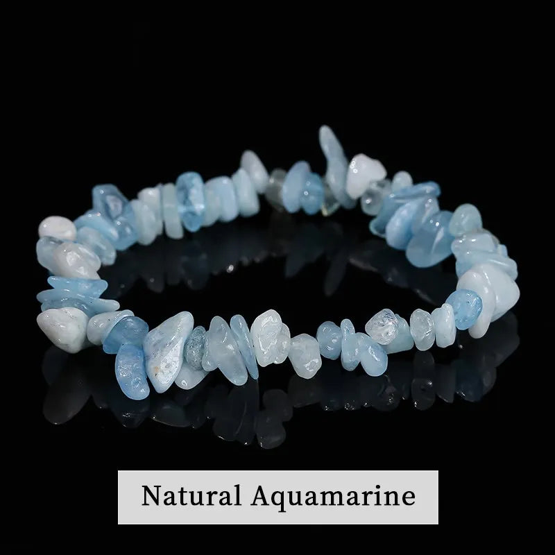 JD Natural Crystal Stone Seven Chakra Irregular Energy Bracelet Women Men Healing Amethyst Fluorite Chip Strand Bracelet Gift