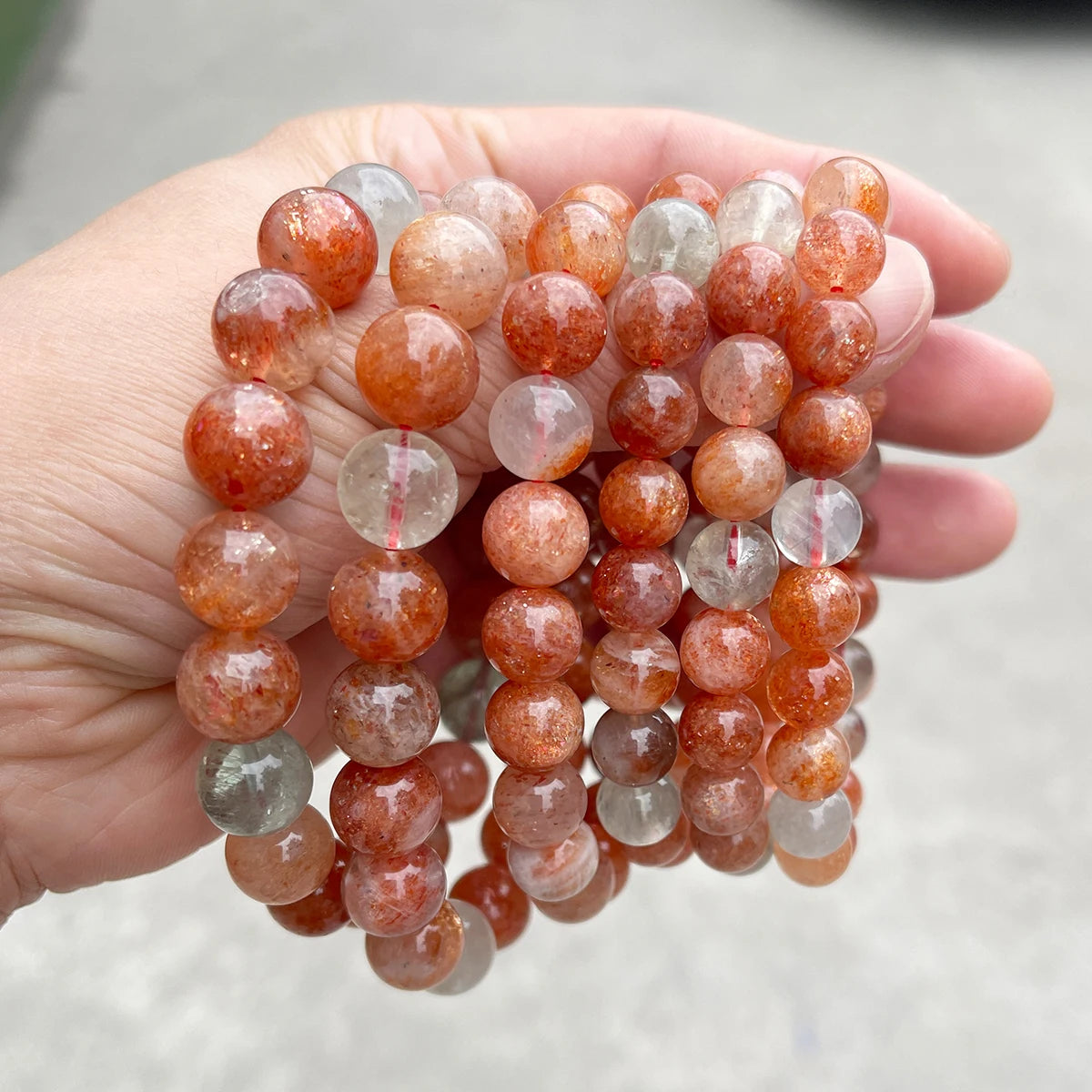JD 5A Genuine Natural Golden Sunstone Arusha Bead Bracelet for Women Fashion Charm Beautiful Stretch Bangles Couple Jewelry Gift