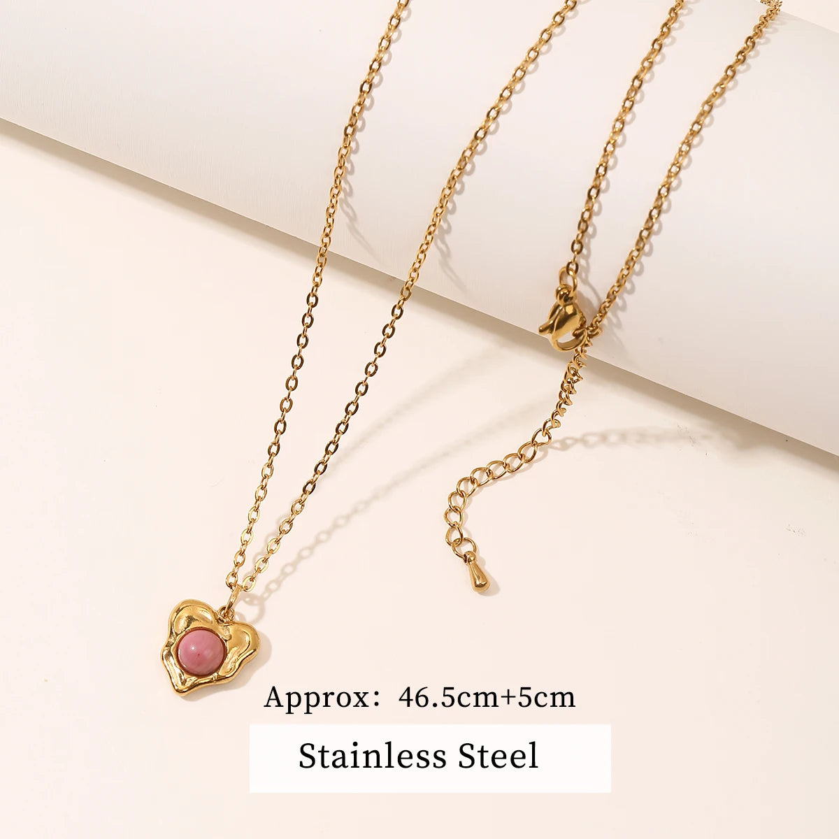 JD Stainless Steel Turquoise Zircon Geometic Patter Pendant Necklaces For Women Bohemian Delicate Wedding Jewelry Collar Mujer