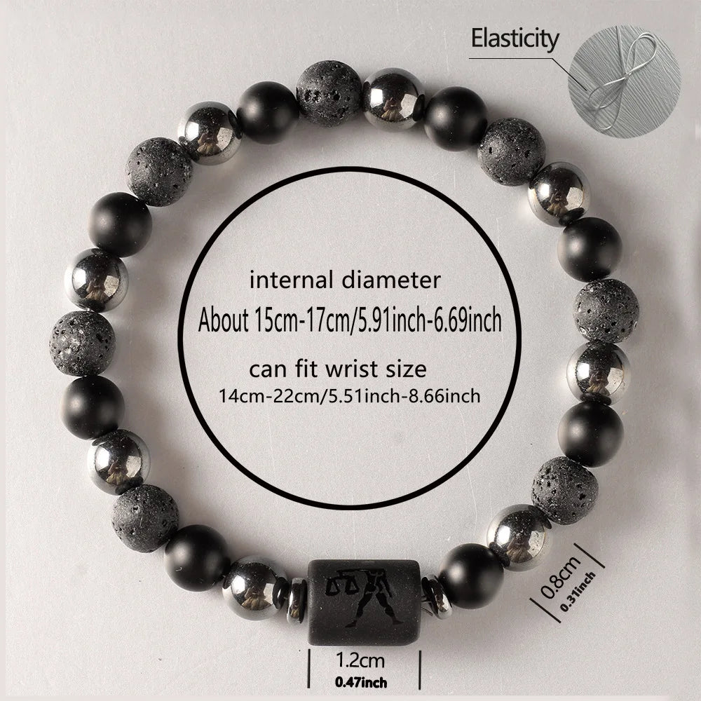 JD Zodiac Sign Bracelets Homme 12 Constellation Bangles Men Gemini Virgo Leo Libra Bracelet Women Friendship Gift Bracelets