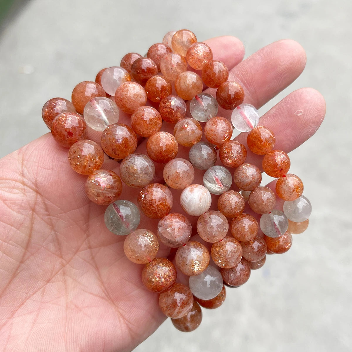 JD 5A Genuine Natural Golden Sunstone Arusha Bead Bracelet for Women Fashion Charm Beautiful Stretch Bangles Couple Jewelry Gift
