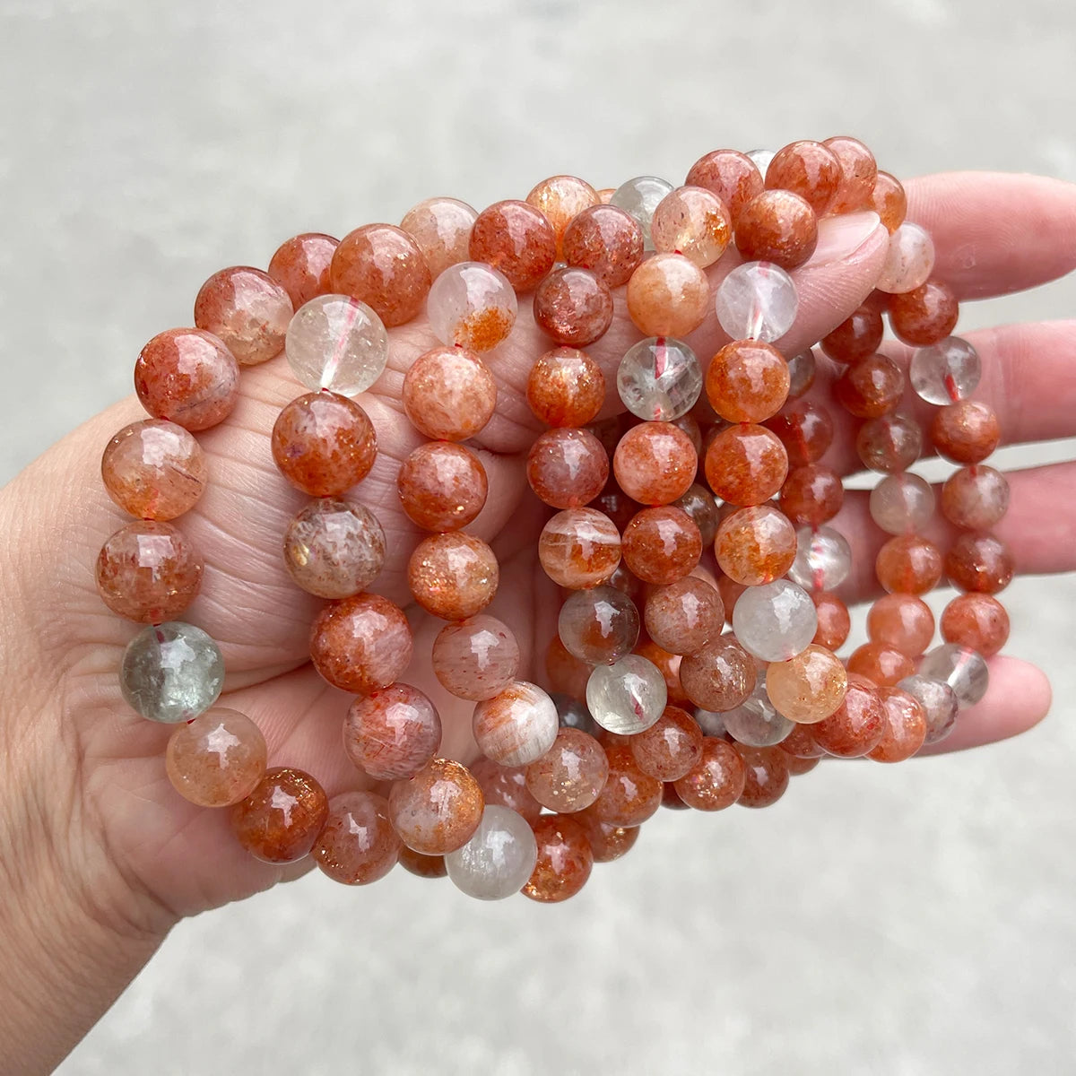 JD 5A Genuine Natural Golden Sunstone Arusha Bead Bracelet for Women Fashion Charm Beautiful Stretch Bangles Couple Jewelry Gift