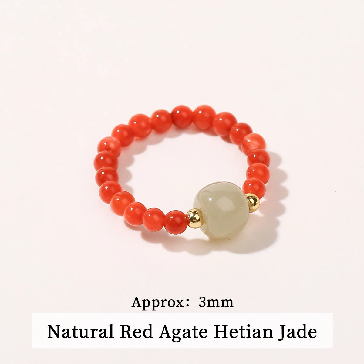 JD Natural Crystal Rings for Women Fashion Simple Sweet Small Beads Tourmaline Amethyst Turquoise Adjustable Reiki Healing Rings