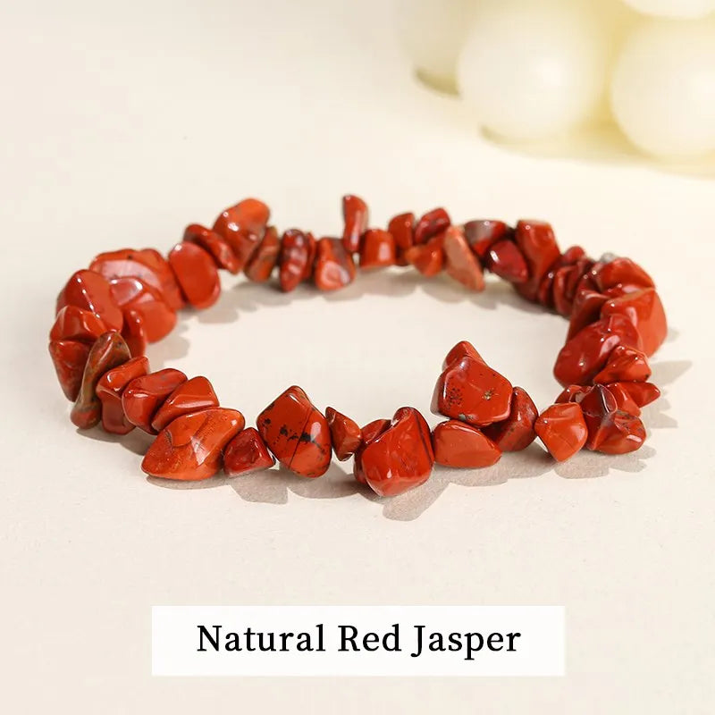 JD Natural Crystal Stone Seven Chakra Irregular Energy Bracelet Women Men Healing Amethyst Fluorite Chip Strand Bracelet Gift