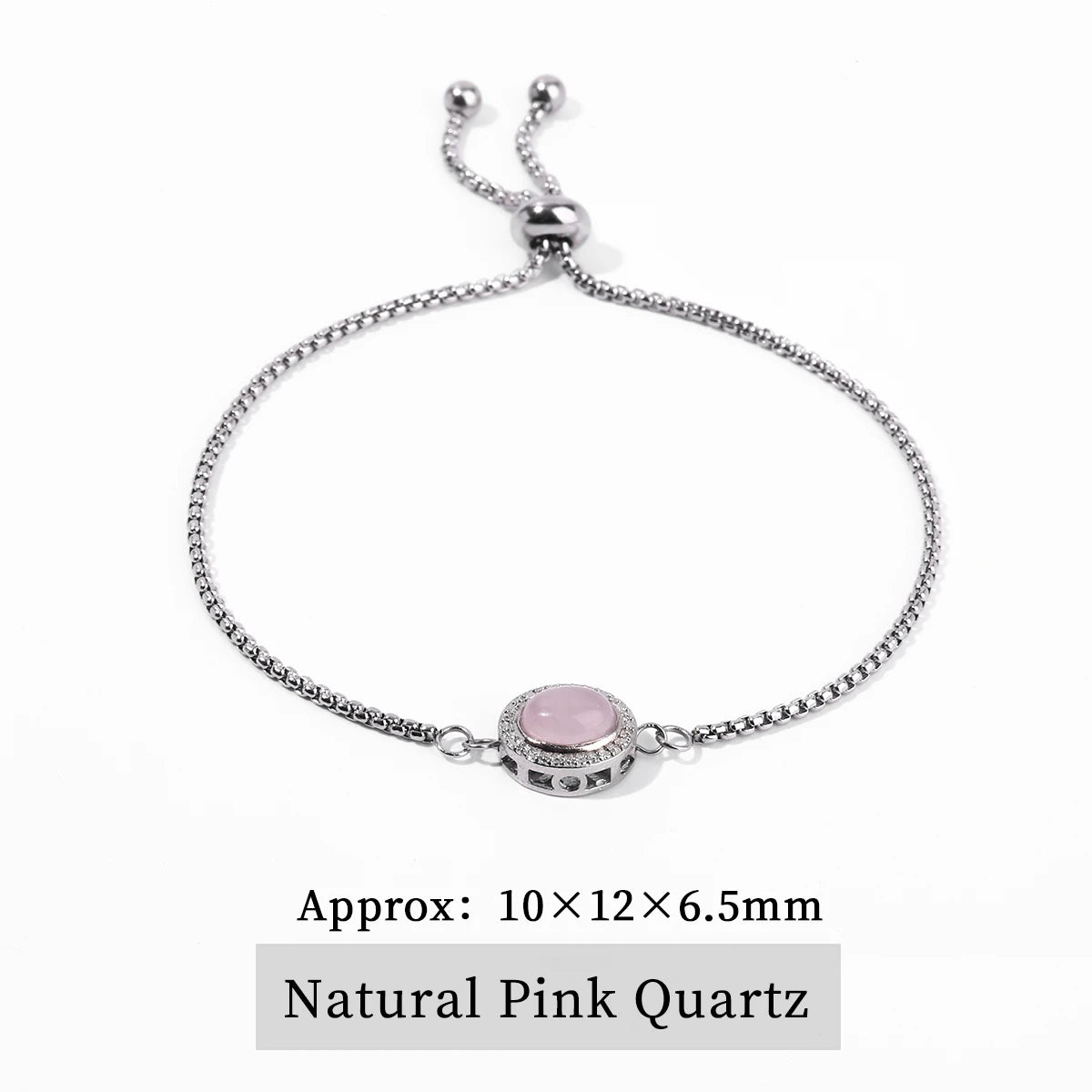 JD Natural Blue Moonstone Inlaid Stainless Steel Chain Bracelets Women Fashion Handmade Adjustable Healing Bangles Couple Gifts