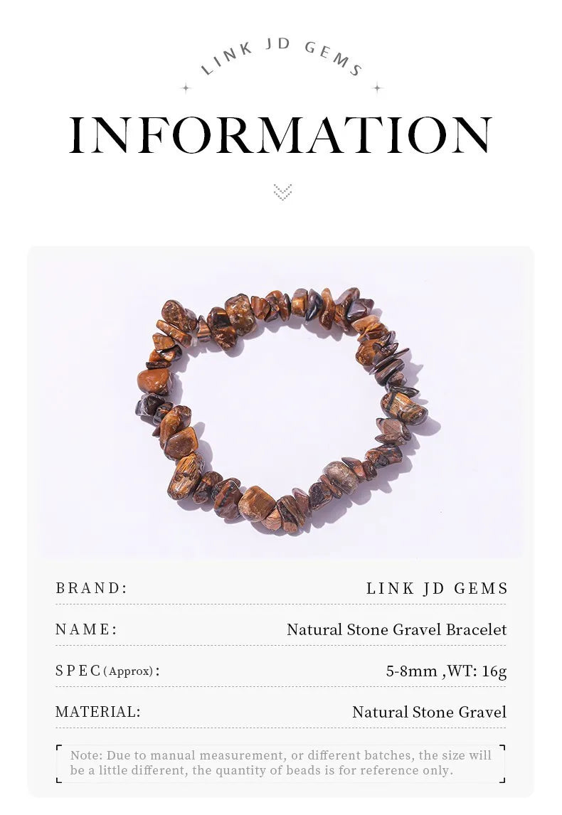 JD Natural Crystal Stone Seven Chakra Irregular Energy Bracelet Women Men Healing Amethyst Fluorite Chip Strand Bracelet Gift