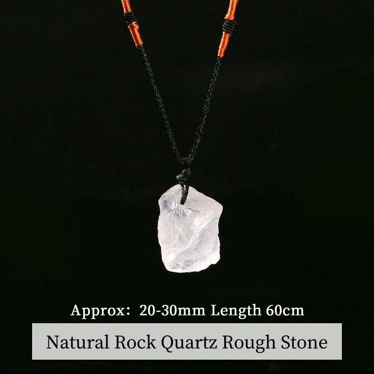 JD Natural Crystal Amethyst Raw Stone Pendant Clavicle Necklace Women Men Reiki Healing Adjustable Rope Chain Lucky Necklace