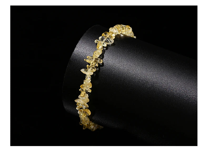 JD Natural Citrines Gravel Stone Irregualr Chip Chakra Bracelet Women Fashion Jewelry Reiki Healing Adjustable Birthday Gifts