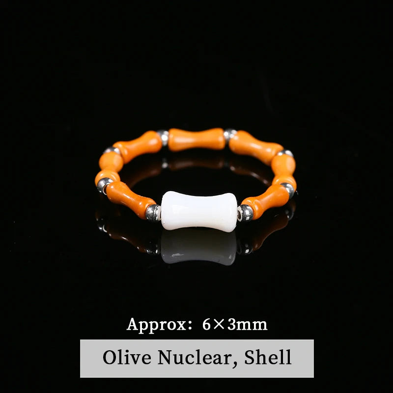 JD Natural Stone Small Bead Crystal Rings for Women Trendy Bohe Handmade Stretch Rings Reiki Healing Party Gifts Couple Jewelry