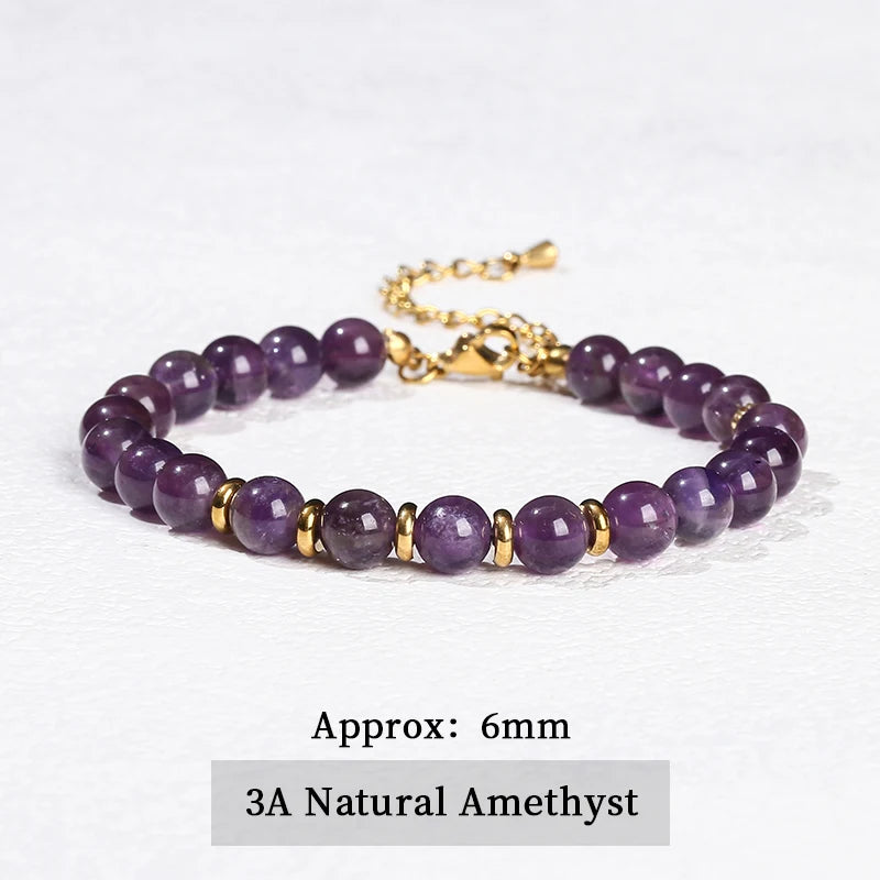JD Natural Stone Green Aventurine Black Agate 6mm Bead Stainless Steel Bracelet Women Trendy Handmade Adjustable Healing Jewelry