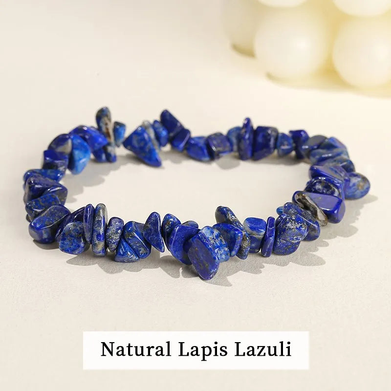 JD Natural Crystal Stone Seven Chakra Irregular Energy Bracelet Women Men Healing Amethyst Fluorite Chip Strand Bracelet Gift