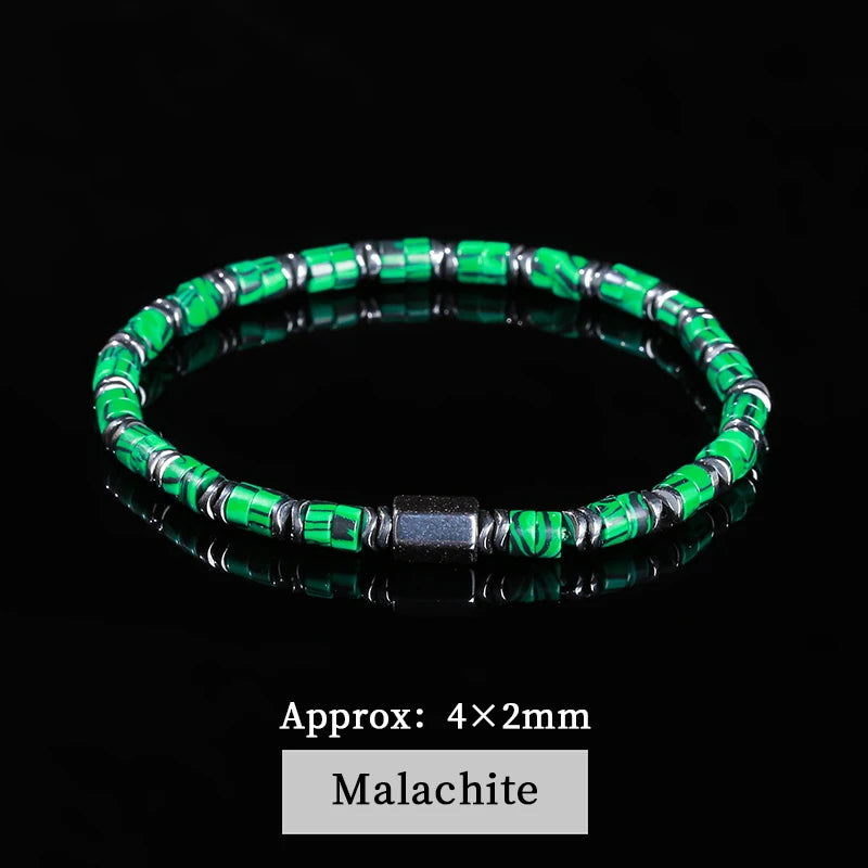 JD Natural Yellow Tiger Eye Hematite Stone Cylindrical Bead Bracelets For Women Men Health Protection Yoga Energy Soul Jewelry