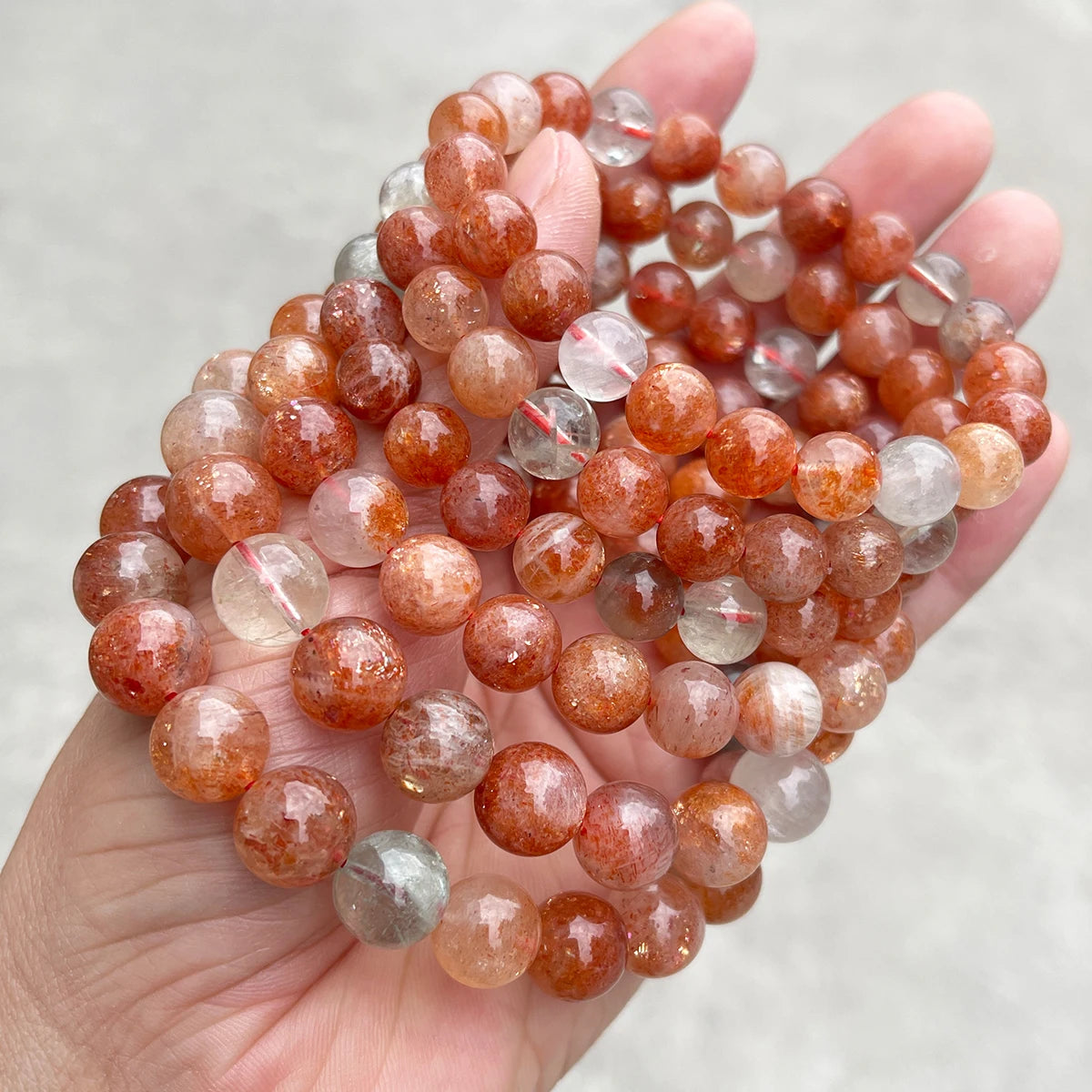 JD 5A Genuine Natural Golden Sunstone Arusha Bead Bracelet for Women Fashion Charm Beautiful Stretch Bangles Couple Jewelry Gift