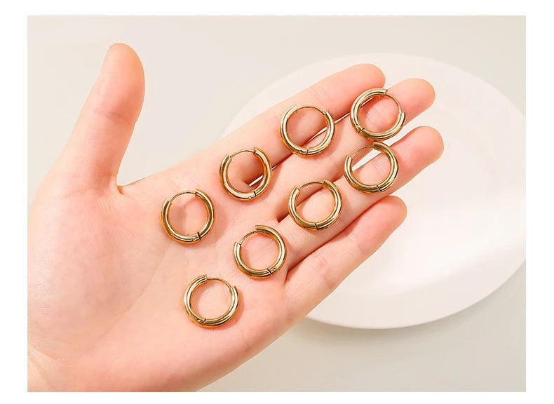 JD Natural Stone Dangle Earrings Varied DIY Design for Women Stainless Steel Hoop Earrings Crystal Pendant Jewelry Accessory