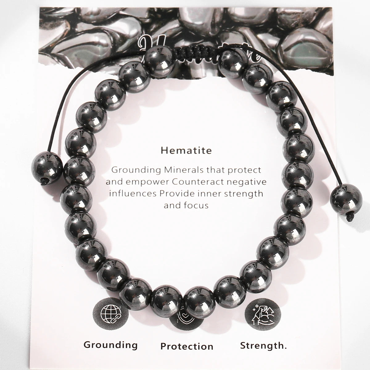 JD 8mm Natural Stone Amethyst Braided Bracelet With Card Pink Quartz Lapis Lazuli Handmade Adjustable Women Men Couple Jewelry