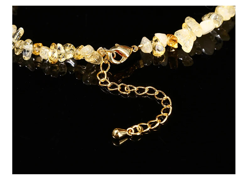 JD Natural Citrines Gravel Stone Irregualr Chip Chakra Bracelet Women Fashion Jewelry Reiki Healing Adjustable Birthday Gifts