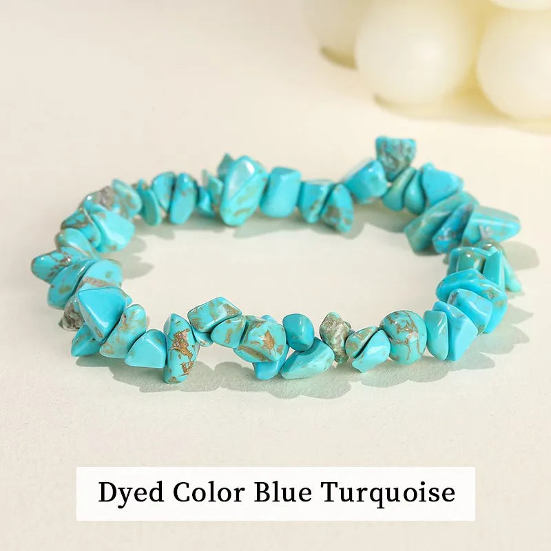 JD Natural Crystal Stone Seven Chakra Irregular Energy Bracelet Women Men Healing Amethyst Fluorite Chip Strand Bracelet Gift