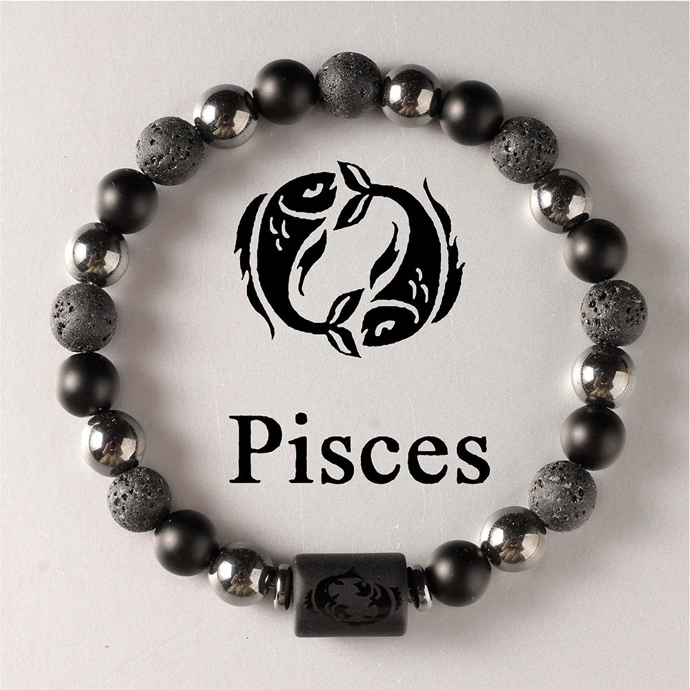 JD Zodiac Sign Bracelets Homme 12 Constellation Bangles Men Gemini Virgo Leo Libra Bracelet Women Friendship Gift Bracelets