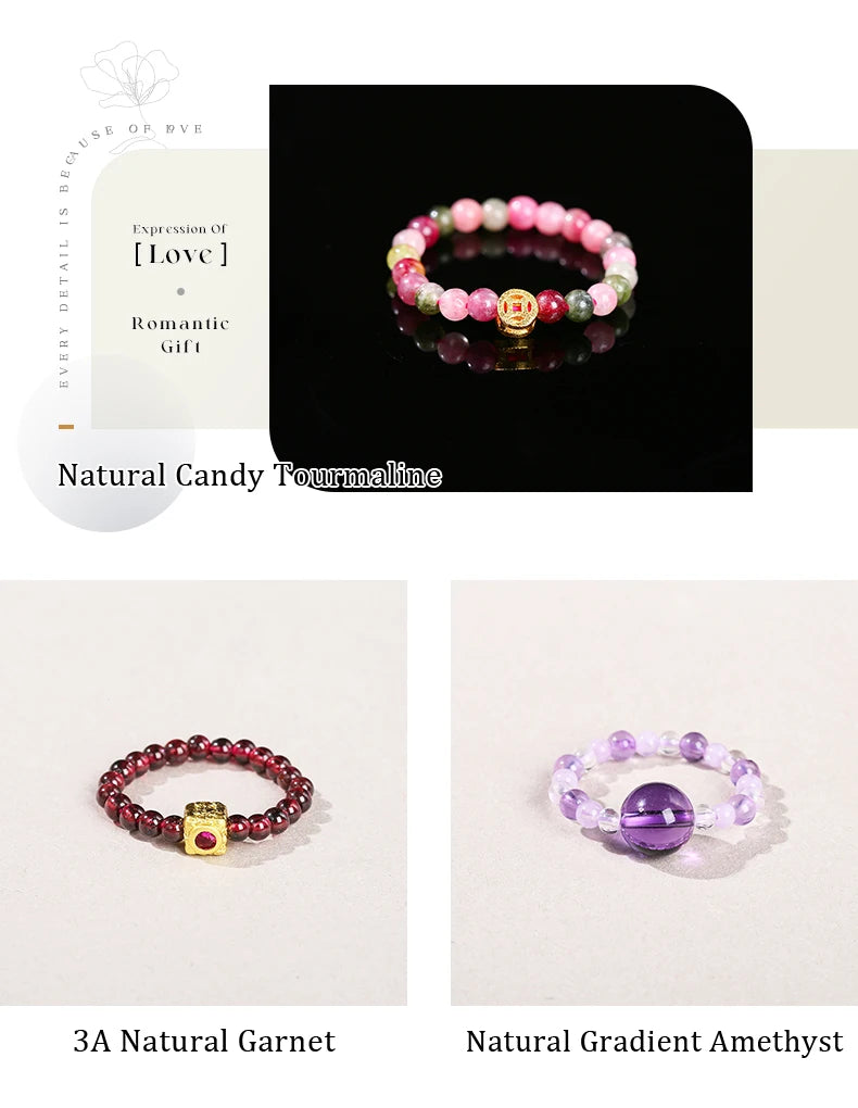 JD Natural Stone Small Bead Crystal Rings for Women Trendy Bohe Handmade Stretch Rings Reiki Healing Party Gifts Couple Jewelry