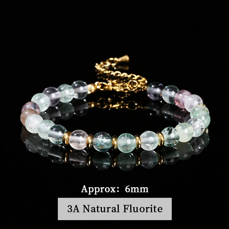JD Natural Stone Green Aventurine Black Agate 6mm Bead Stainless Steel Bracelet Women Trendy Handmade Adjustable Healing Jewelry
