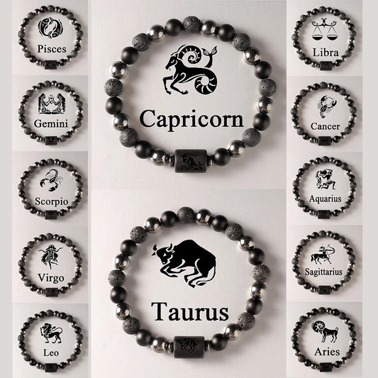 JD Zodiac Sign Bracelets Homme 12 Constellation Bangles Men Gemini Virgo Leo Libra Bracelet Women Friendship Gift Bracelets