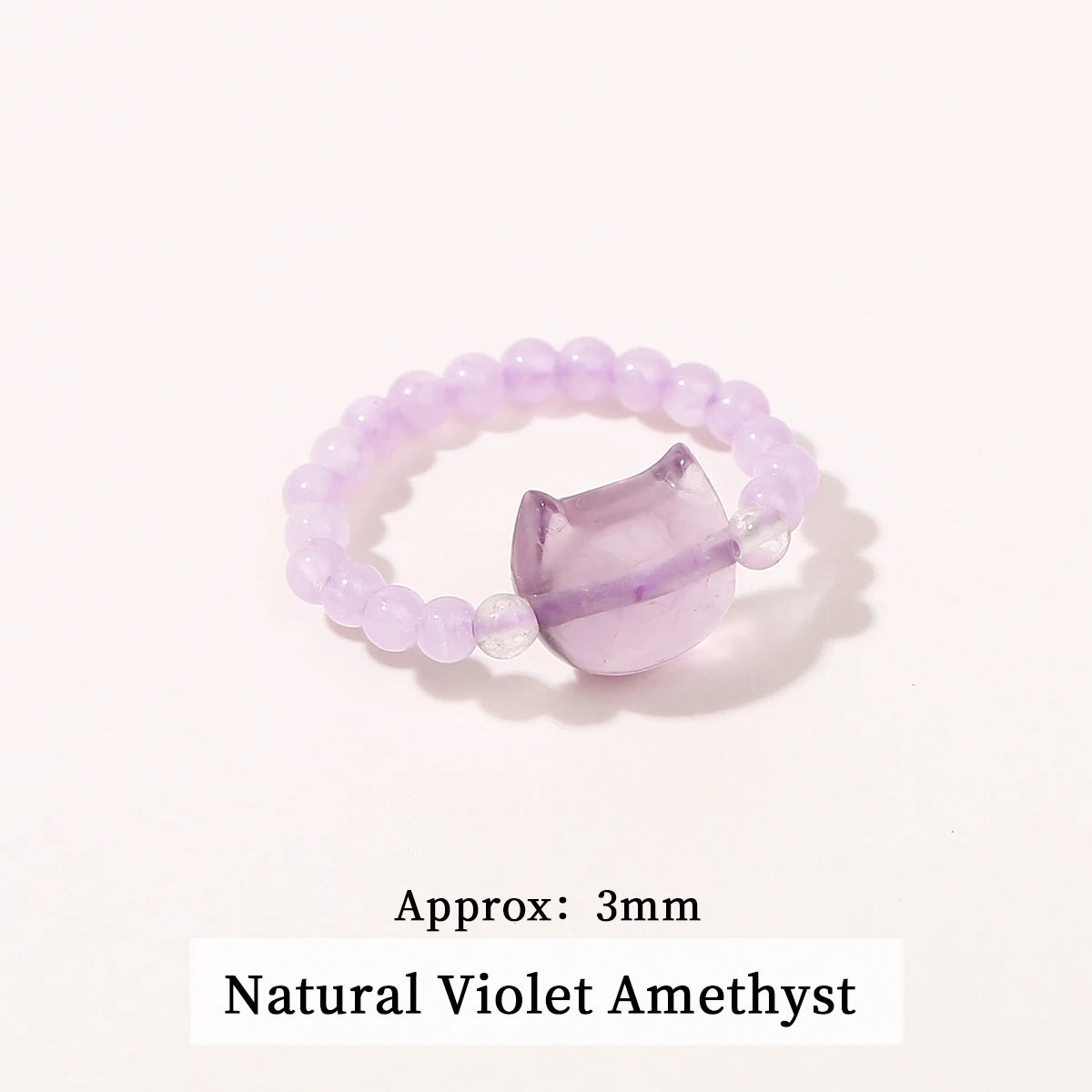 JD Natural Crystal Rings for Women Fashion Simple Sweet Small Beads Tourmaline Amethyst Turquoise Adjustable Reiki Healing Rings